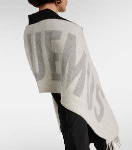 JACQUEMUS Logo Virgin Wool Scarf - Grey