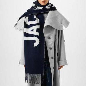 JACQUEMUS Logo Virgin Wool Scarf - Black