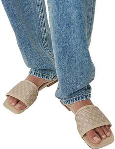 ANINE BING Monogram Ria Slides - Beige EU41