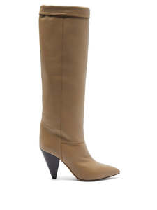 Shoes: ISABEL MARANT Loens High Boots - Taupe EU38