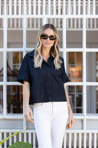 Shirts Tops: JULIA AMORY Antibes Shirt - Black