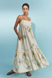 ANTIPODEAN Flower Seeker Sundress - Ivory Sz10