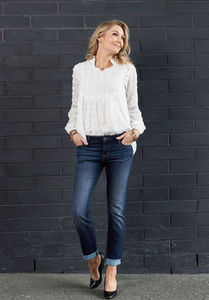 Bottoms: CULT OF INDIVIDUALITY - Harlow Freedom Slouchy Jeans - Dark Blue Sz27