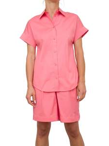 MAX MARA Oriana Cotton Blend Shirt - Pink US8 NZ12
