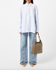 Shirts 1: ANINE BING Chrissy Shirt - Blue White Stripe SzXS