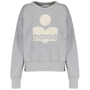Sweatshirts: ISABEL MARANT ÉTOILE  Mobyli Flocked Logo Sweatshirt - Grey Sz36 NZ8