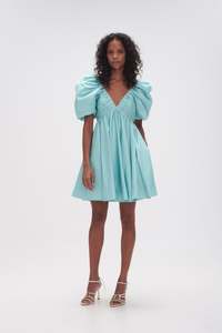 AJE Gabrielle Plunge Mini Dress - Spearmint Sz6