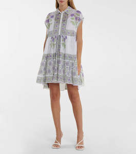 JULIET DUNN Floral Mini Dress - Purple Sz2 NZ 10/12