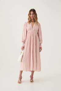 AJE Catalyst Pleated Midi Dress - Blush Pink Sz10