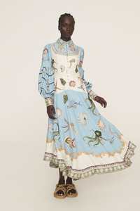 Midi: ALEMAIS Bath House Shirtdress - Multi Sz10