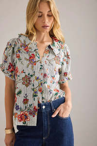 PILCRO Keira Blouse - Red Floral SzXS
