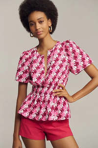 Shirts Tops: ANTHROPOLOGIE Somerset Blouse - Pink Print SzM