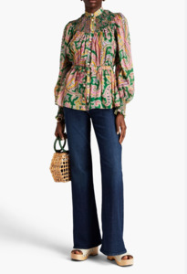 ZIMMERMANN Teddy Smocked Blouse Sz4 NZ 16