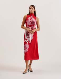TED BAKER Aliara Dress - Red Sz2 NZ10