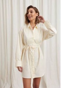 CAITLIN CRISP Cruise Shirt Dress - Yellow Sz6