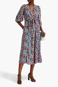 Dresses 1: BYTIMO Floral Crepe Midi Dress SzXS