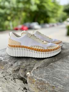 Shoes: CHLOÉ Nama Low Top Sneakers - Beige Sz38