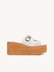 CHLOÉ Woody Wedge Espadrille - White EU38