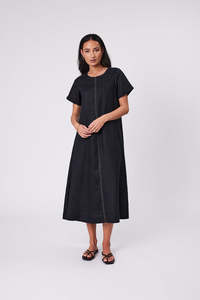 Dresses 1: MARLOW Sicily Linen Dress - Black SzS