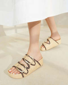 LOEFFLER RANDALL Theo Sandal - Natural/Brown Sz8 EU38.5