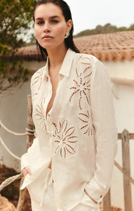 RAILS Samar Floral Embroidery Shirt - White SzXS