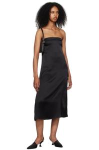 ANINE BING Megan Silk Satin Dress - Black SzM