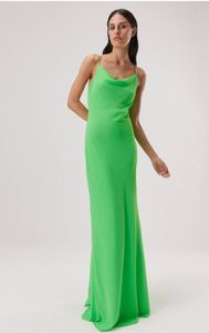 Dresses 1: MISHA COLLECTION Elowen Georgette Maxi Dress - Lime Green SzS