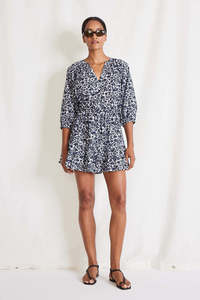Dresses 1: APIECE APART Organic Cotton Mini Dress - Navy Print SzS