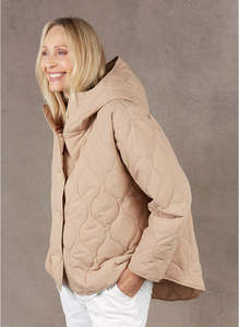 Jackets Coats: EB & IVE Ribe Hood Jacket - Putty SzXL