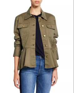 Jackets Coats: FRAME Button Front Peplum Jacket - Army Green SzXS