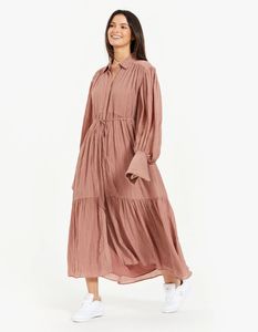 Dresses 1: SHONA JOY Mila Button Up Tiered Dress - Rose Sz10