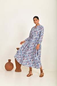 Casual: READ & BELL Lucia Print Dress - Rose & Indigo SzS