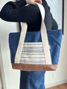 B&B City Tote - Especially for Blue - Burlap & Bright