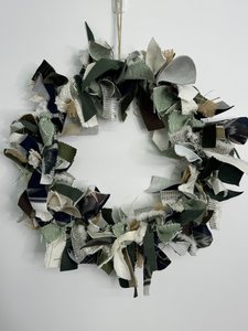 Products: Wreath - Green&Navy Foliage - Burlap & Bright