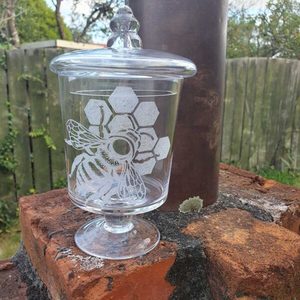 Products: Bee Glass Container - Burnt Offerings