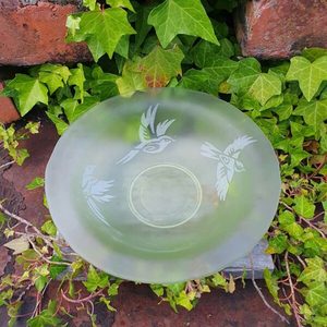 Products: Frosted Green Glass Bowl - Burnt Offerings