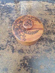 Small Round Rimu Box - Burnt Offerings