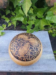 Round Fantail Container - Burnt Offerings
