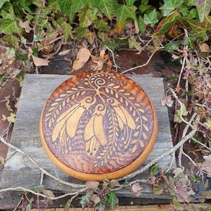 Products: Round Kowhai Box - Burnt Offerings