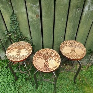 Products: Three Funky Bar Stools - Burnt Offerings