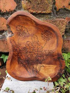 Rustic Dandelion Platter - Burnt Offerings