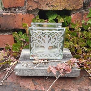 Products: Small Glass Brick Vase - Burnt Offerings