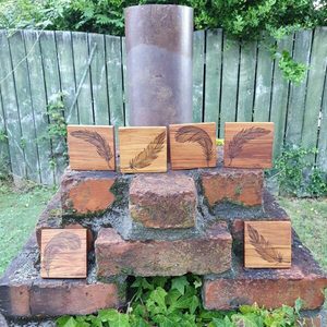 Products: Six Rimu Coasters - Burnt Offerings