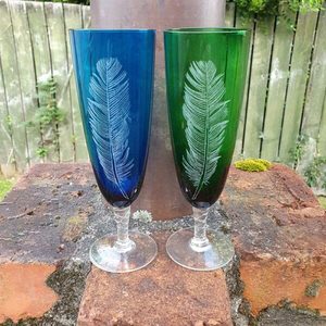 Coloured Champagne Flutes - Burnt Offerings