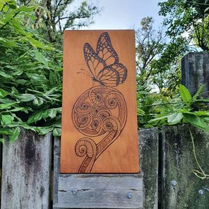Kauri Butterfly and Koru - Burnt Offerings