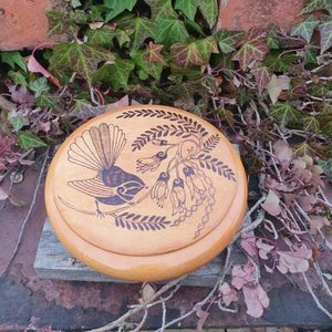 Round Piwakawaka Container - Burnt Offerings