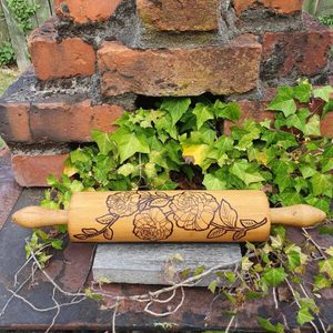 Vintage Rose Rolling Pin - Burnt Offerings