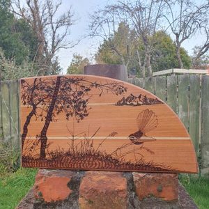 Reclaimed Wooden Piwakawaka Board - Burnt Offerings
