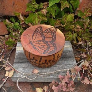 Products: Round Butterfly Container with Lid - Burnt Offerings