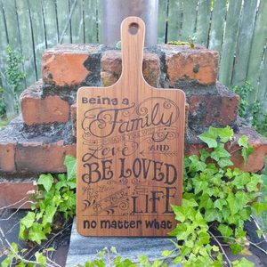Family Saying Rimu Board - Burnt Offerings